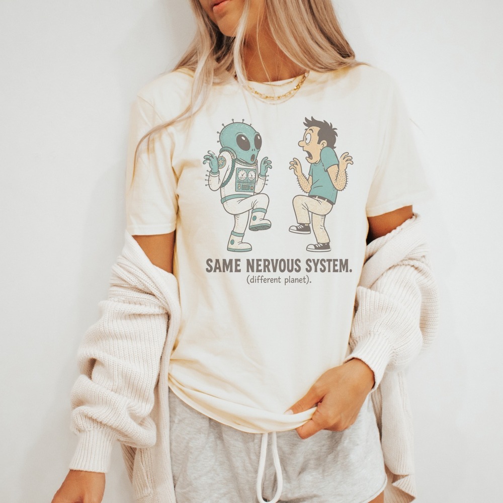 Alien Meets Human Nervous System Vintage Style Shirt